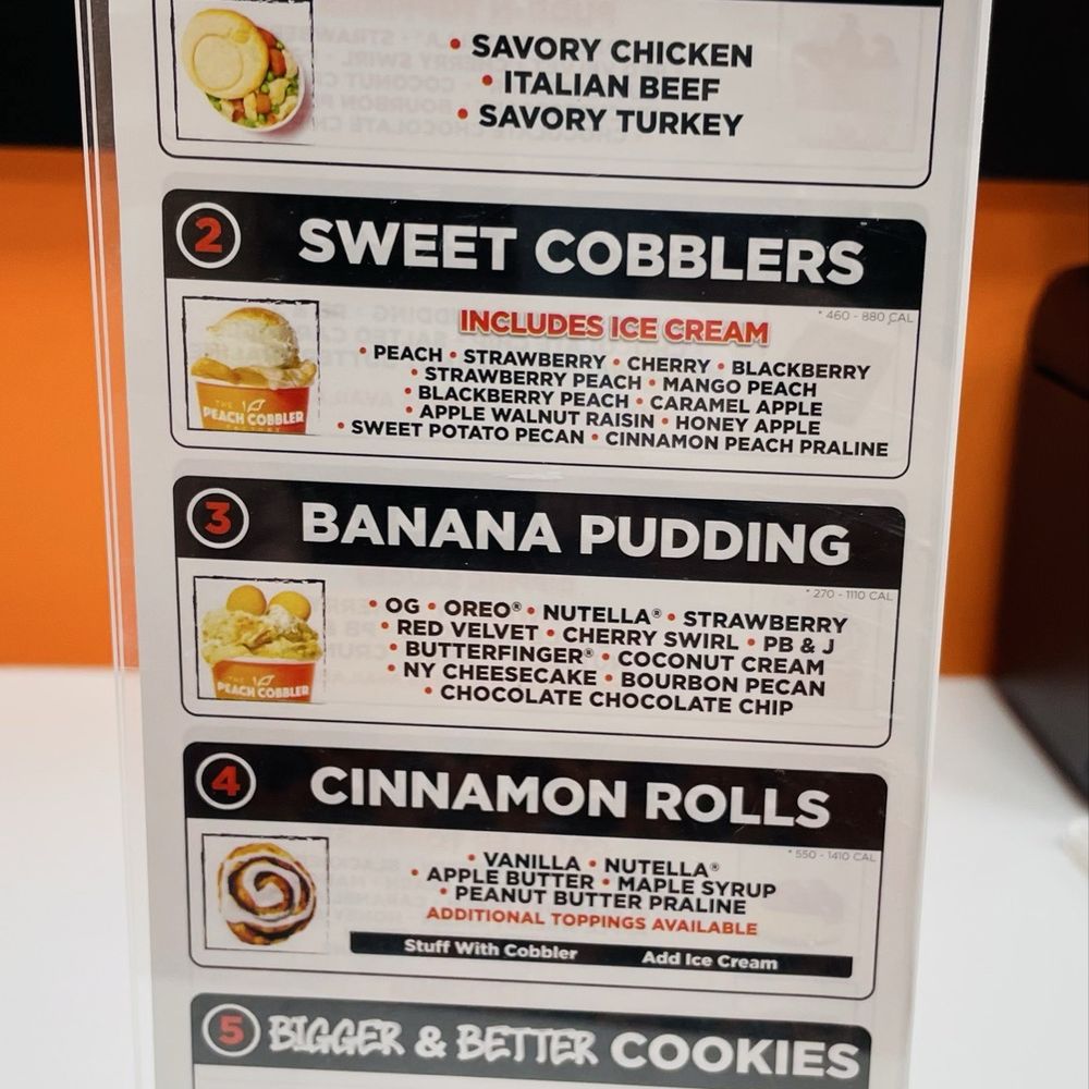 The Peach Cobbler Factory - Menu - Desserts Near Me - Bradenton, Florida The Peach Cobbler Factory - Menu - Desserts Near Me - Bradenton, Florida
