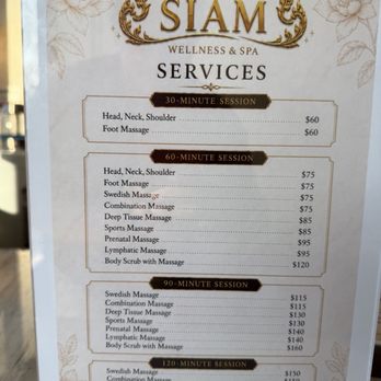 Siam Wellness and Spa - New menu for services - Massage Therapy Near Me - Cerritos, California Siam Wellness and Spa - New menu for services - Massage Therapy Near Me - Cerritos, California