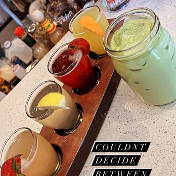 Broken Yolk Cafe - Mimosa flight & matcha Iced Matcha Green Tea Latte - Breakfast & Brunch Near Me - Henderson, Nevada