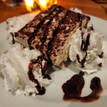 Vigneto Cafe - Tiramisu, chocolate sauce, whipped cream - Wine Bars Near Me - Highland, New York