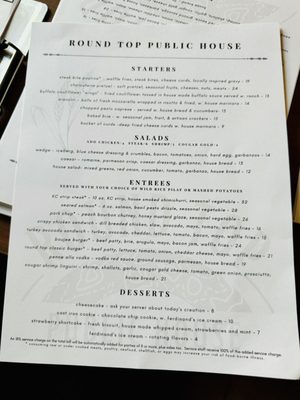 Menu photo 2 Round Top Public House Pullman, WA Menu photo 2 Round Top Public House Pullman, WA