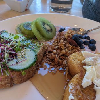 Piper - Avocado toast, French toast, house made granola and acai yogurt with fresh fruit. - New American Near Me - Oceanside, California Piper - Avocado toast, French toast, house made granola and acai yogurt with fresh fruit. - New American Near Me - Oceanside, California