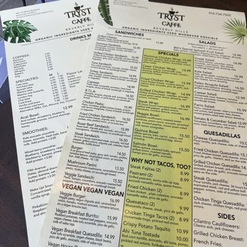 Tryst Caffe - Menu - Cafes Near Me - Beverly Hills, California Tryst Caffe - Menu - Cafes Near Me - Beverly Hills, California