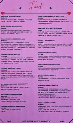 Menu photo 4 Pink Rose Cafe San Diego, CA