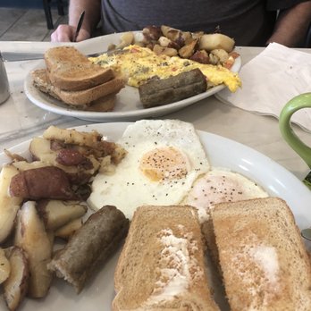 Goolee's Grille - Eggs over easy with sausage and supreme gyro omelette!  Yummy. - Breakfast & Brunch Near Me - Rehoboth Beach, Delaware