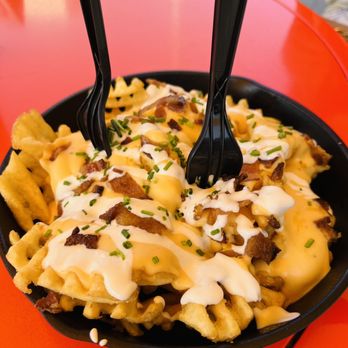 Bruxie - LOADED WAFFLE-CUT FRIES - Breakfast & Brunch Near Me - Brea, California Bruxie - LOADED WAFFLE-CUT FRIES - Breakfast & Brunch Near Me - Brea, California