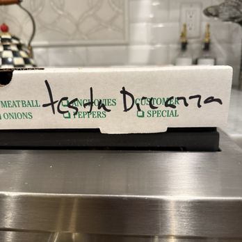 Dominick's Pizza Shop - Rude message on pizza box - Pizza Near Me - Bridgewater, New Jersey