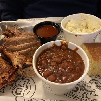BJ's Nevada Barbecue - Two Meat Plate - BBQ Chicken and Beef Brisket with/ BBQ Beans and Potato Salad - Barbeque Near Me - Sparks, Nevada BJ's Nevada Barbecue - Two Meat Plate - BBQ Chicken and Beef Brisket with/ BBQ Beans and Potato Salad - Barbeque Near Me - Sparks, Nevada