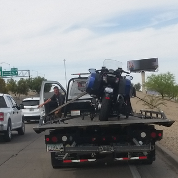 Phoenix Towing Service - Doesn't know how to tie down a motorcycle. Had to pull over and adjust after one bump. - Towing Near Me - Phoenix, Arizona