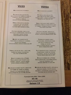 Menu photo 2 Restaurant Vices Versa La Malbaie, QC Menu photo 2 Restaurant Vices Versa La Malbaie, QC