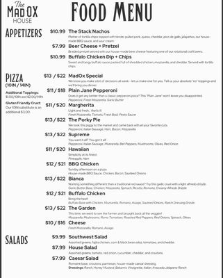 Menu photo 1 The MadOX House Jefferson City, TN Menu photo 1 The MadOX House Jefferson City, TN