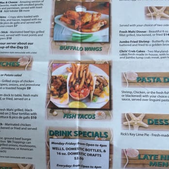 Rick's Reef - Menu specials - Seafood Near Me - St. Pete Beach, Florida