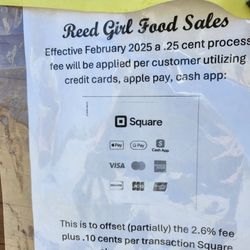 Reed Girl Food Sales - We accept...