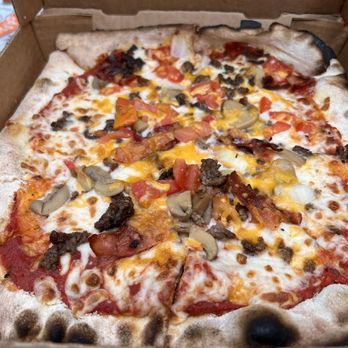 Smoky Mountain Bakers - Bacon mushroom cheeseburger specialty pie - Pizza Near Me - Roan Mountain, Tennessee Smoky Mountain Bakers - Bacon mushroom cheeseburger specialty pie - Pizza Near Me - Roan Mountain, Tennessee