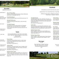 The Bluffs - Menu