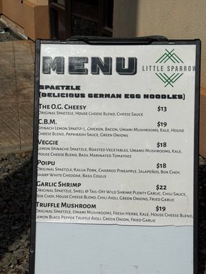 Menu photo 4 Little Sparrow Honolulu, HI