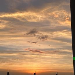 Sunset on rooftop bar
