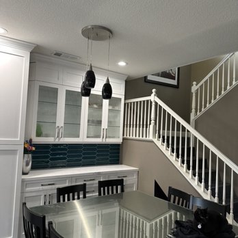 Lighting and Electrical - Before photo notice how off center the existing fixture was... - Electricians Near Me