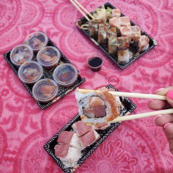 Kani House - Cumming - Snow dragon roll $13, Orochi roll $12, White dragon roll $12 and Hamachi ceviche $9 (in cups) - Japanese Near Me - Cumming, Georgia
