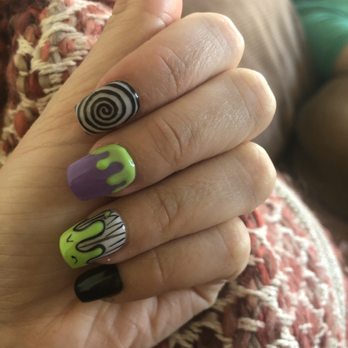 Westgate Nails & Lashes - Beetle juice themed nails! By Ni - Nail Salons Near Me - Glendale, Arizona Westgate Nails & Lashes - Beetle juice themed nails! By Ni - Nail Salons Near Me - Glendale, Arizona