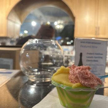 La Vita Dolce - $6 "medium" gelato-- 2 flavors half and half, strawberry and mango - Ice Cream & Frozen Yogurt Near Me - Chapel Hill, North Carolina