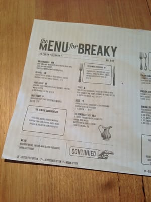 Menu photo 1 The Lilydale General Lilydale, VIC