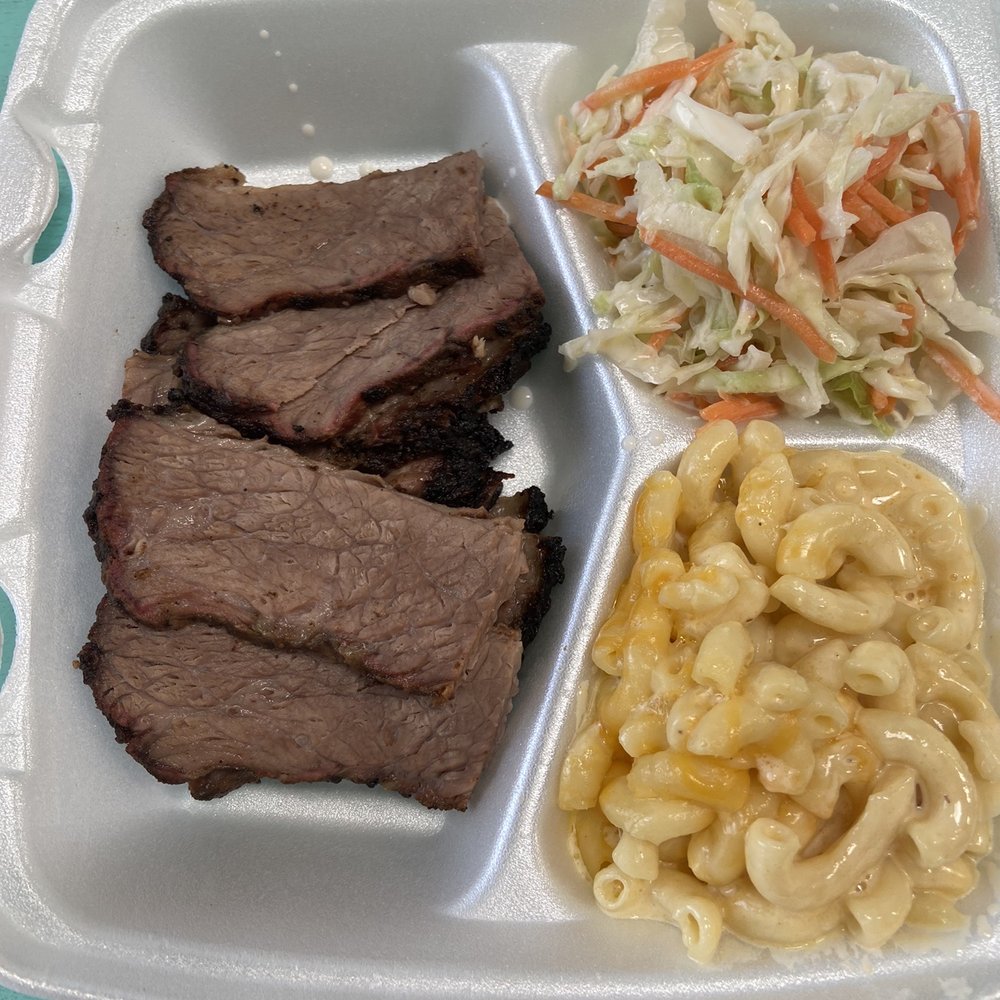 One 1 Meat Plate with Brisket, Coleslaw, Mac and Cheese One 1 Meat Plate with Brisket, Coleslaw, Mac and Cheese