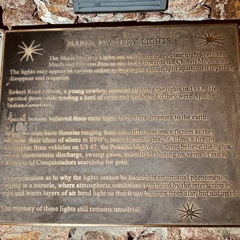 The Marfa Lights - Historic sign for Marfa Lights - Landmarks & Historical Buildings Near Me - Marfa, Texas The Marfa Lights - Historic sign for Marfa Lights - Landmarks & Historical Buildings Near Me - Marfa, Texas