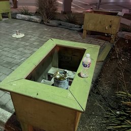 Trash on the patio Trash on the patio