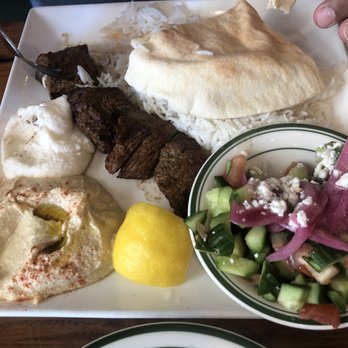 Sotta - My boyfriend had the sirloin kabob. Which was very tender. His two sides were hummus and Greek salad. Enjoyed very much! - Mediterranean Near Me - Burbank, California Sotta - My boyfriend had the sirloin kabob. Which was very tender. His two sides were hummus and Greek salad. Enjoyed very much! - Mediterranean Near Me - Burbank, California