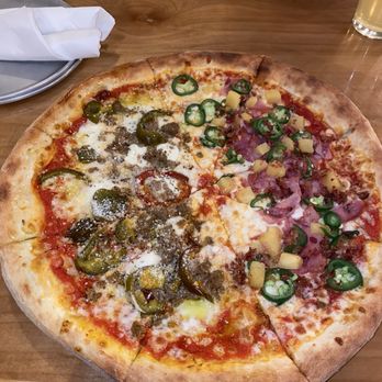 Sidewall Pizza - Half spicy Italian, half hot Hawaiian. - Pizza Near Me - Simpsonville, South Carolina