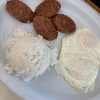 Jack's Restaurant - Breakfast platter of Portuguese sausage, over East eggs and rice - Breakfast & Brunch Near Me - Honolulu, Hawaii Jack's Restaurant - Breakfast platter of Portuguese sausage, over East eggs and rice - Breakfast & Brunch Near Me - Honolulu, Hawaii