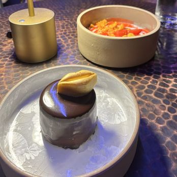 Amrina - Strawberry Panna Cotta and Cardamon Chocolate Mousse - Indian Near Me - The Woodlands, Texas