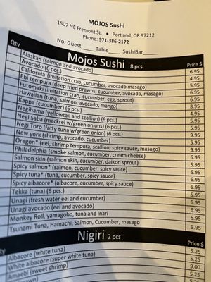 Menu photo 3 Mojos Sushi Portland, OR Menu photo 3 Mojos Sushi Portland, OR