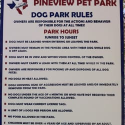 Pineview Dog Park - Rules