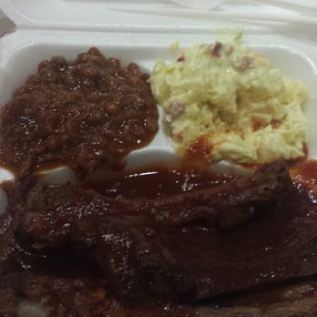 Jim Neely's Interstate BBQ - Pork ribs + Potato Salad + Beans - Barbeque Near Me - Memphis, Tennessee Jim Neely's Interstate BBQ - Pork ribs + Potato Salad + Beans - Barbeque Near Me - Memphis, Tennessee
