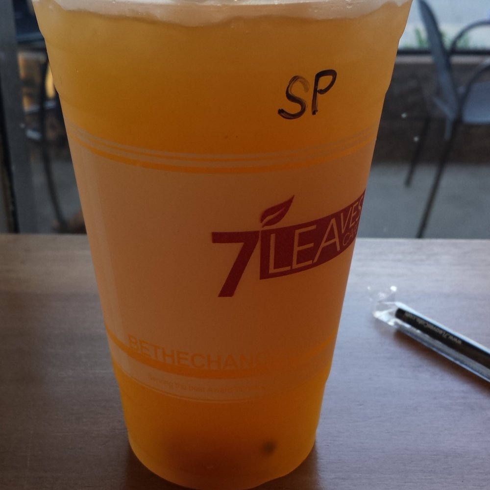 7 Leaves Cafe - Sunset passion..so refreshing..lightly sweet and tart..there's a preserved sour plum at the bottom..what a nice lil surprise - Coffee & Tea Near Me - Cypress, California