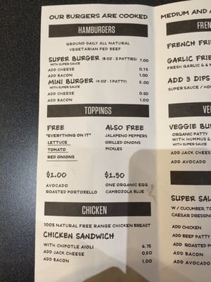 Menu photo 7 Super Duper Burgers Novato, CA