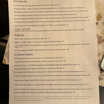 El Camino - Menu - Cocktail Bars Near Me - El Paso, Texas