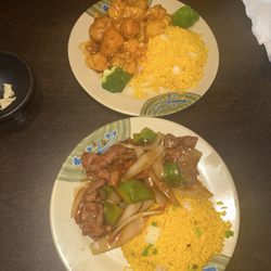 New First Dragon - General TSO, chicken combo plate and beef pepper steak combo plate