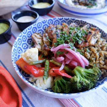 Za'atar - Chicken Rice Bowl - Mediterranean Near Me - San Francisco, California Za'atar - Chicken Rice Bowl - Mediterranean Near Me - San Francisco, California