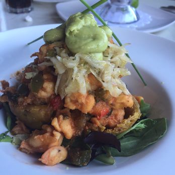 Casablanca - Tostones stuffed with shrimp - Seafood Near Me - Miami, Florida Casablanca - Tostones stuffed with shrimp - Seafood Near Me - Miami, Florida