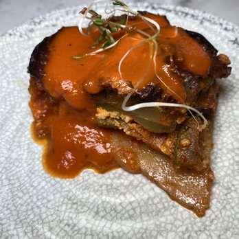 Ambar Shaw - eggplant mousakka - Modern European Near Me - Washington, DC, District of Columbia Ambar Shaw - eggplant mousakka - Modern European Near Me - Washington, DC, District of Columbia