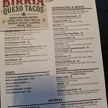 Fifty Fifty Brewing - The food menu, over and above the many craft brews the Fifty Fifty offers. - Breweries Near Me - Reno, Nevada
