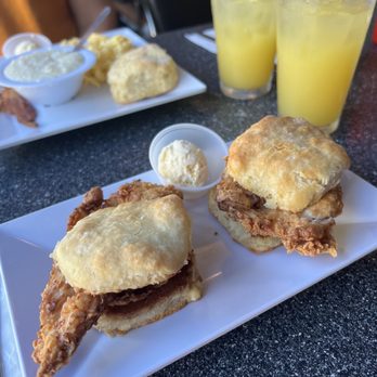 The Blue Hen Cafe - Chicken biscuits with homemade peach butter - Southern Near Me - Saint Augustine, Florida