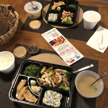 Mori Sushi - Bento boxes (chicken teriyaki and crispy chicken with soups) - Sushi Bars Near Me - Indianapolis, Indiana