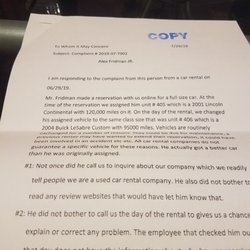 Juneau Car Rental Company - Owner's response to my complaint to Alaska's Consumer Protection Agency.