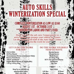 Automotive Skills Center - Winterization special 2015