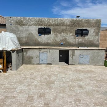 A E and Sons Pool Remodeling - BBQ patio in the process - Pool & Hot Tub Service Near Me