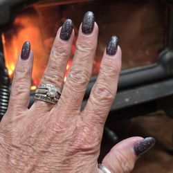 Lovely Nails - This is 2 weeks out. Still love em.. This color goes with everything. Love the tiny sparkles in it 2 weeks out in picture.